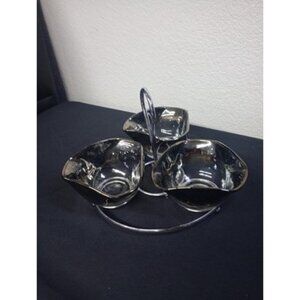 Dorothy Thorpe  Style 3 Compartment Compote Dishes With Caddy